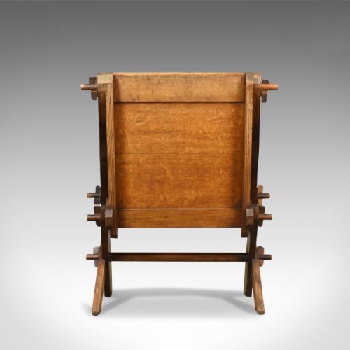 fig 3. Antique Glastonbury Chair, English, Tudor Revival, Hall Seat, Circa 1900