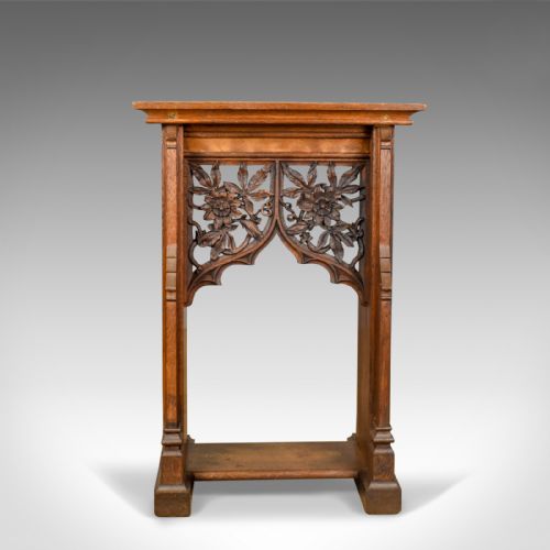 fig 1. Antique Lectern, Carved, English, Oak, Stand, Ecclesiastical Gothic, Pugin c1880