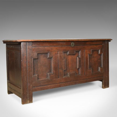 Antique Coffer, English, Georgian, Oak Joined Chest, Mid C18th Trunk Circa 1750