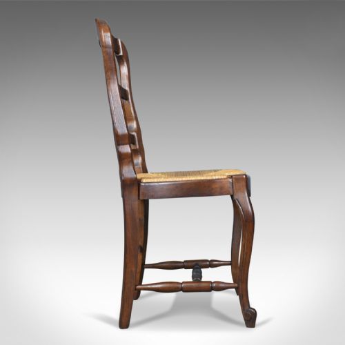 fig 3. Set of Four Antique Kitchen Chairs, French Country Dining, Circa 1900