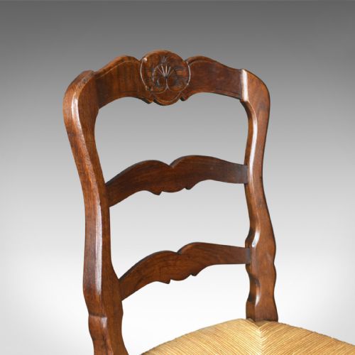 fig 4. Set of Four Antique Kitchen Chairs, French Country Dining, Circa 1900