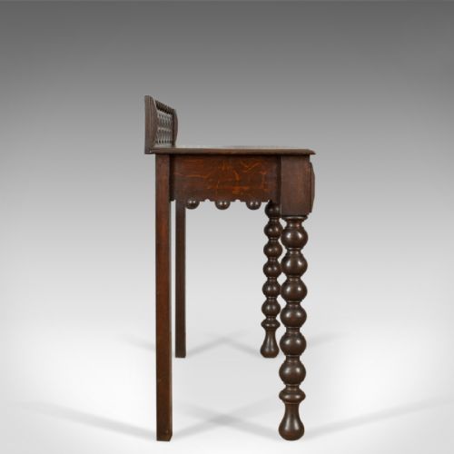 fig 2. Antique Console Table, Scottish, Oak, Carved, 19th Century Circa 1890