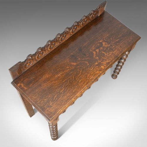 fig 3. Antique Console Table, Scottish, Oak, Carved, 19th Century Circa 1890