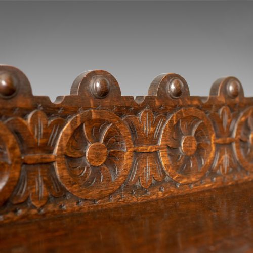 fig 4. Antique Console Table, Scottish, Oak, Carved, 19th Century Circa 1890