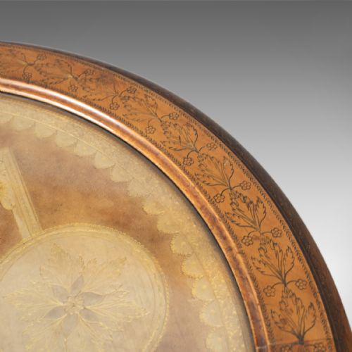 fig 2. Antique Tea Table, Italian, Mahogany, Leather, Occasional, Side, Circa 1900