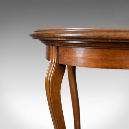 fig 4. Antique Tea Table, Italian, Mahogany, Leather, Occasional, Side, Circa 1900