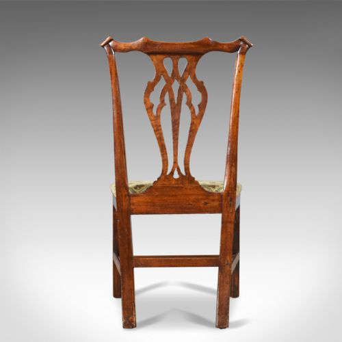 fig 3. Pair of Antique Chairs, Georgian, Fruitwood, Dining, Chippendale, Circa 1780