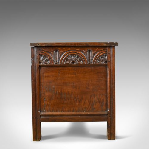 fig 1. Antique Coffer, English Oak Joined Chest, William III, Queen Anne, Circa 1700