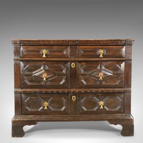 fig 2. Antique Chest of Drawers, 17th Century and Later, English Oak, Circa 1690