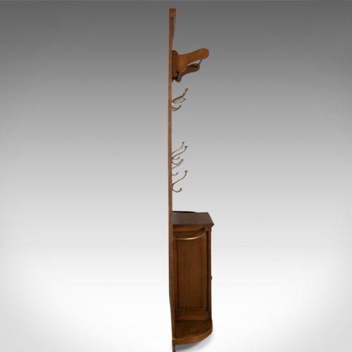 fig 2. Antique Hall Stand, English, Edwardian, Oak, Coat, Umbrella, Stick, Rack c.1910