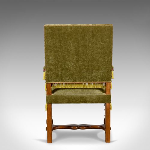 fig 4. Pair of Antique Armchairs, English Oak Edwardian Jacobean Revival Chairs c.1910