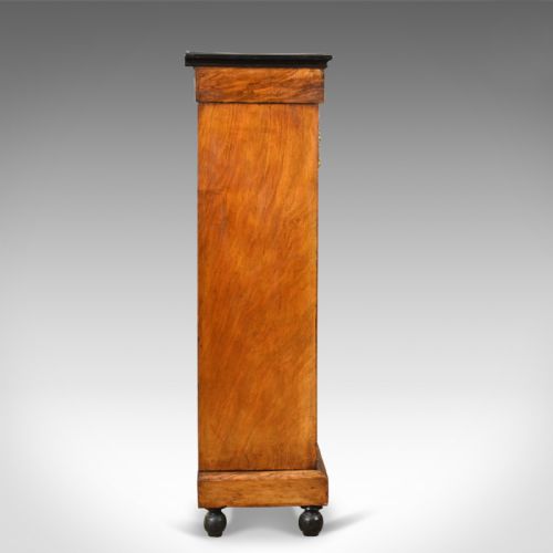 fig 3. Antique Pier Cabinet, English Burr Walnut Glazed Display Cupboard, c.1870