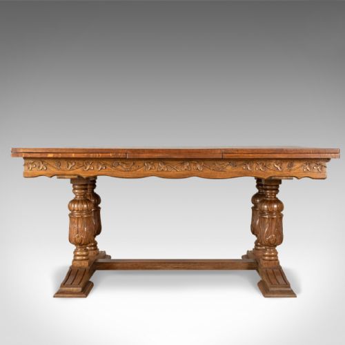 fig 1. Large Antique Dining Table, French, Draw Leaf, Extending, Parquet, Dining c.1900