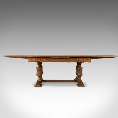 fig 2. Large Antique Dining Table, French, Draw Leaf, Extending, Parquet, Dining c.1900