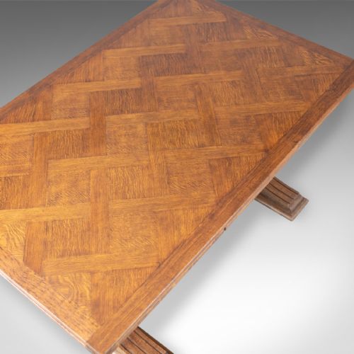 fig 4. Large Antique Dining Table, French, Draw Leaf, Extending, Parquet, Dining c.1900