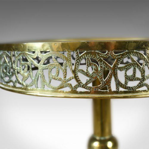 fig 2. Antique Lamp Table, Edwardian, Circular, Brass, Side, Berber Circa 1910