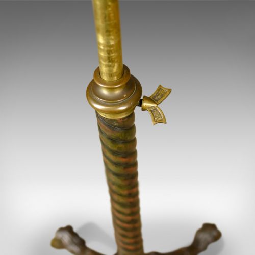 fig 3. Heavy Antique Adjustable Table, Victorian Plant Stand, Side Lamp Mahogany c.1850