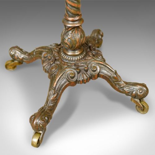 fig 4. Heavy Antique Adjustable Table, Victorian Plant Stand, Side Lamp Mahogany c.1850