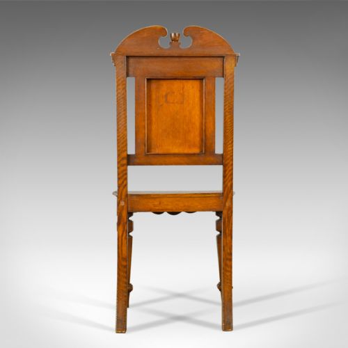 fig 4. Antique Hall Chair, Oak, Scottish, Victorian, Side, 19th Century, Circa 1870