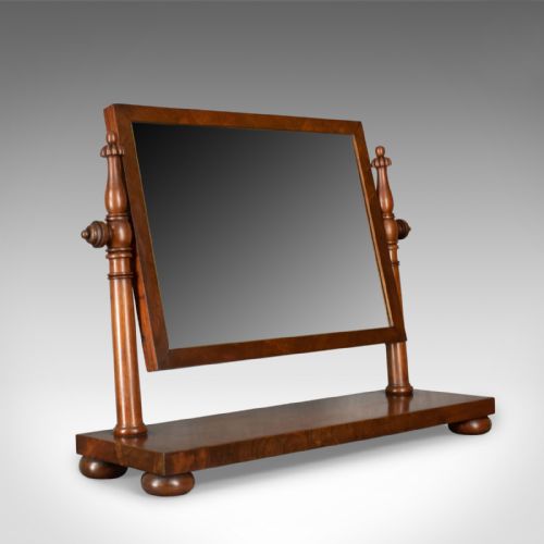Large Antique Dressing Table Mirror, Flame Mahogany, William Iv, Toilet, C.1835