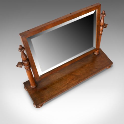 fig 4. Large Antique Dressing Table Mirror, Flame Mahogany, William IV, Toilet, c.1835