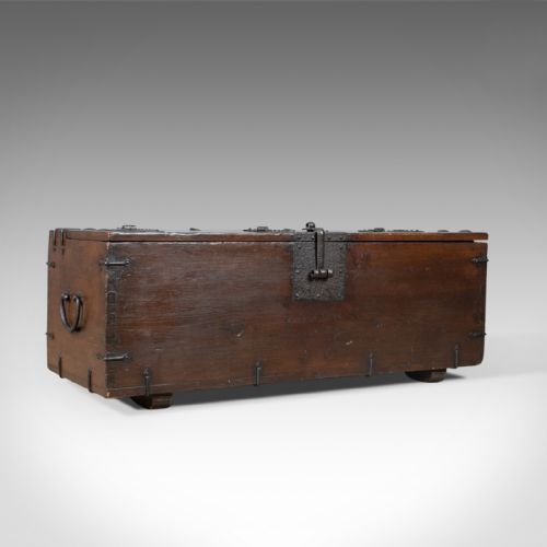 Antique Carriage Chest, English, Victorian, Pitch Pine, Trunk, Circa 1900