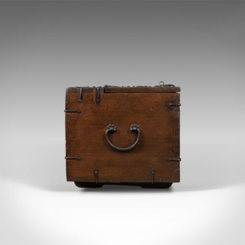 fig 2. Antique Carriage Chest, English, Victorian, Pitch Pine, Trunk, Circa 1900