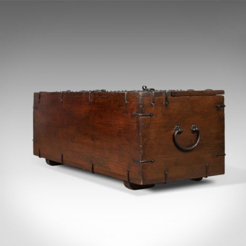 fig 3. Antique Carriage Chest, English, Victorian, Pitch Pine, Trunk, Circa 1900