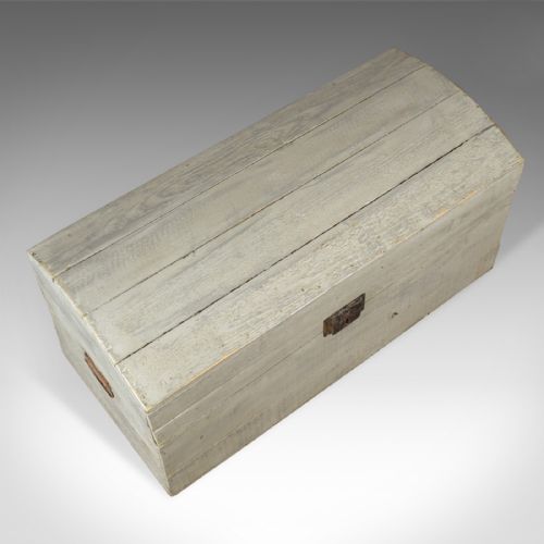 fig 2. Antique Carriage Trunk, Painted, Pine, Victorian, Dome Topped Chest, Circa 1890