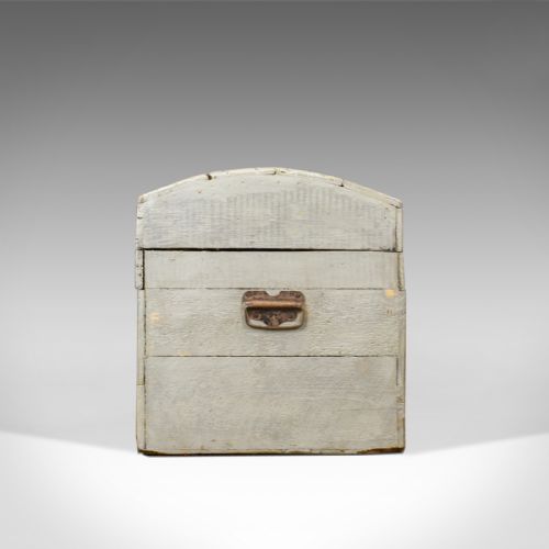 fig 3. Antique Carriage Trunk, Painted, Pine, Victorian, Dome Topped Chest, Circa 1890