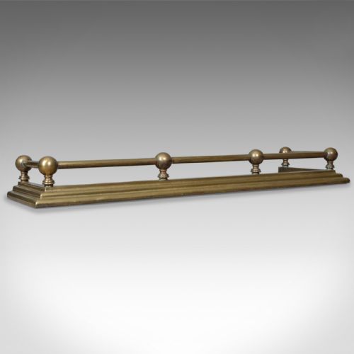 fig 1. Antique Brass Fire Kerb, Victorian Fireside Fender, English Circa 1900