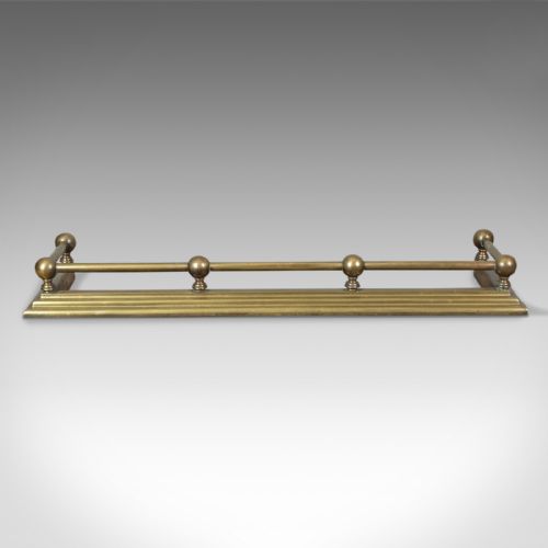 fig 2. Antique Brass Fire Kerb, Victorian Fireside Fender, English Circa 1900