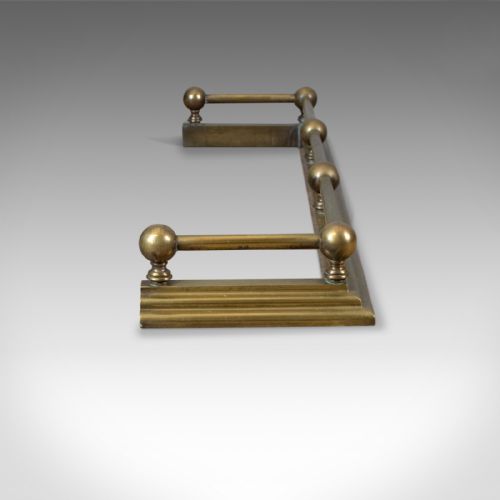 fig 3. Antique Brass Fire Kerb, Victorian Fireside Fender, English Circa 1900
