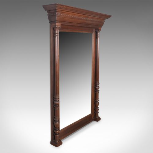 fig 1. Antique Overmantel Mirror, Victorian, Classical Revival, Wall, Walnut Circa 1880