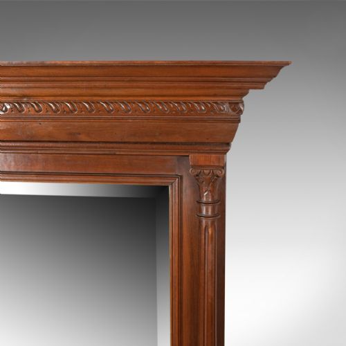 fig 2. Antique Overmantel Mirror, Victorian, Classical Revival, Wall, Walnut Circa 1880