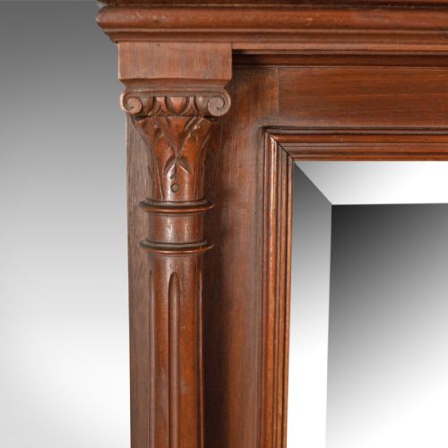 fig 4. Antique Overmantel Mirror, Victorian, Classical Revival, Wall, Walnut Circa 1880