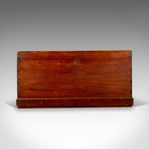 fig 1. Antique Carriage Chest, English, Teak, Trunk, Late 19th Century, Circa 1890