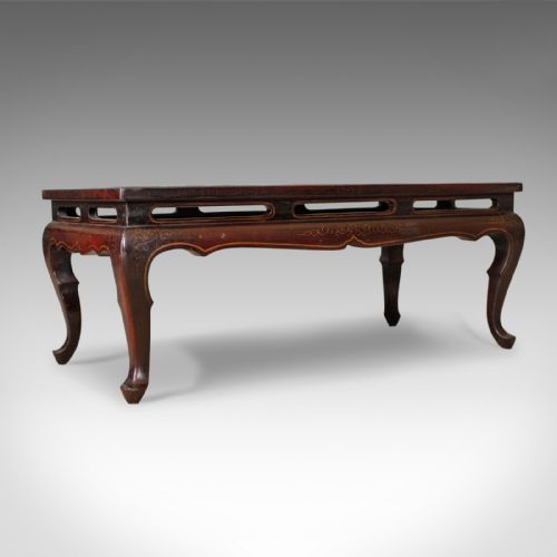 fig 1. Antique Oriental Coffee Table, Low, Lacquered, Side, Edwardian, Circa 1910