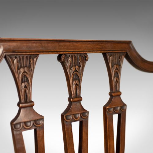 fig 6. Set of Six Antique Dining Chairs, Mahogany, Victorian, Sheraton Revival c.1900