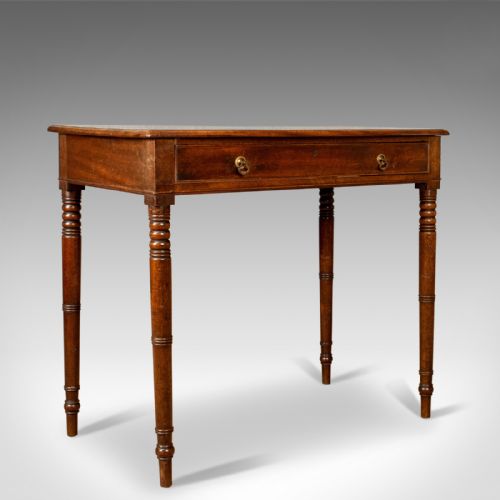 Antique Side Table, English, Georgian, Mahogany Bow Fronted Console Table C.1800