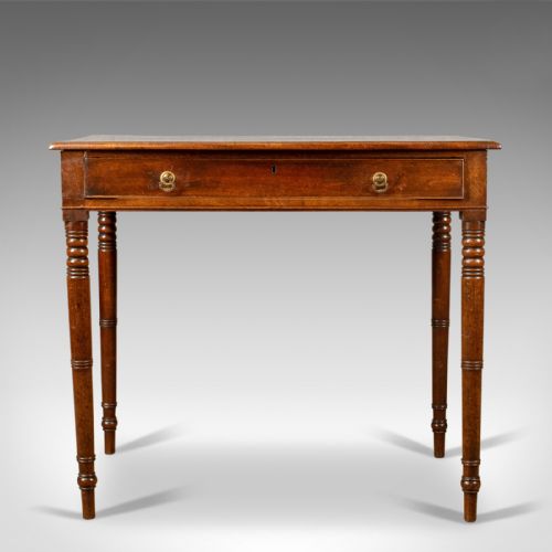 fig 1. Antique Side Table, English, Georgian, Mahogany Bow Fronted Console Table c.1800
