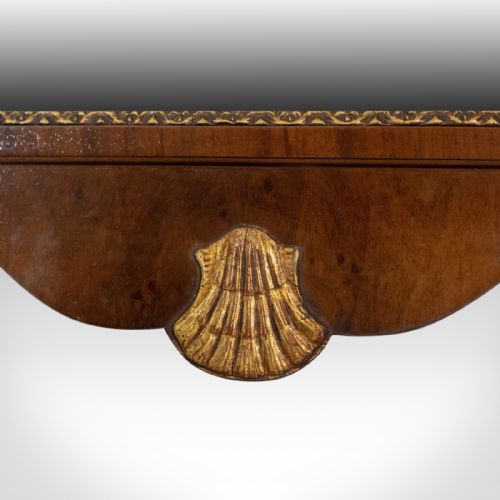 fig 3. Antique Wall Mirror, English, Victorian Vanity, Walnut, Gilded Decoration c1880