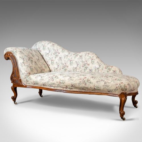 Antique Chaise Longue, English, Late Regency Day Bed, Walnut, Circa 1830