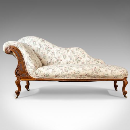 fig 1. Antique Chaise Longue, English, Late Regency Day Bed, Walnut, Circa 1830