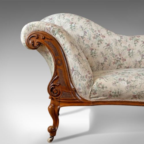 fig 3. Antique Chaise Longue, English, Late Regency Day Bed, Walnut, Circa 1830