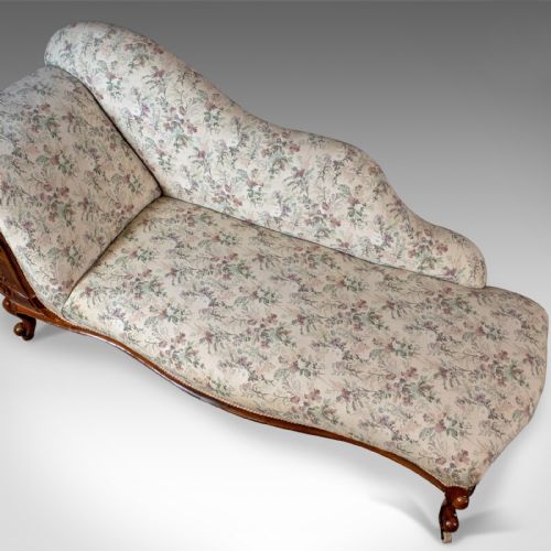 fig 4. Antique Chaise Longue, English, Late Regency Day Bed, Walnut, Circa 1830