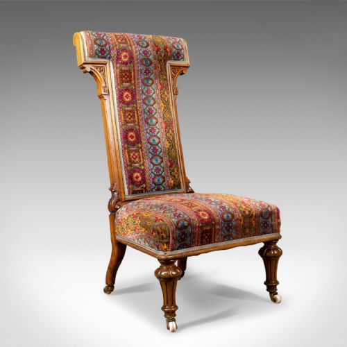 Antique Prie Dieu Chair, 19th Century, Regency, Walnut, Bedroom, Side Circa 1820