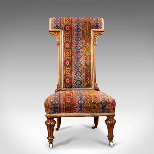 fig 1. Antique Prie Dieu Chair, 19th Century, Regency, Walnut, Bedroom, Side Circa 1820