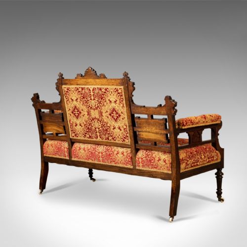fig 3. Antique Settee, Victorian Button Back Sofa, Walnut, 19th Century Circa 1880