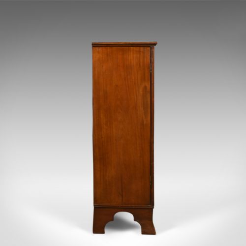 fig 2. Antique, Victorian, Flame Mahogany, Walnut, Side Cabinet, Circa 1870